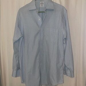 Brooks Brothers Blue Checkered Dress Shirt Classic Fit